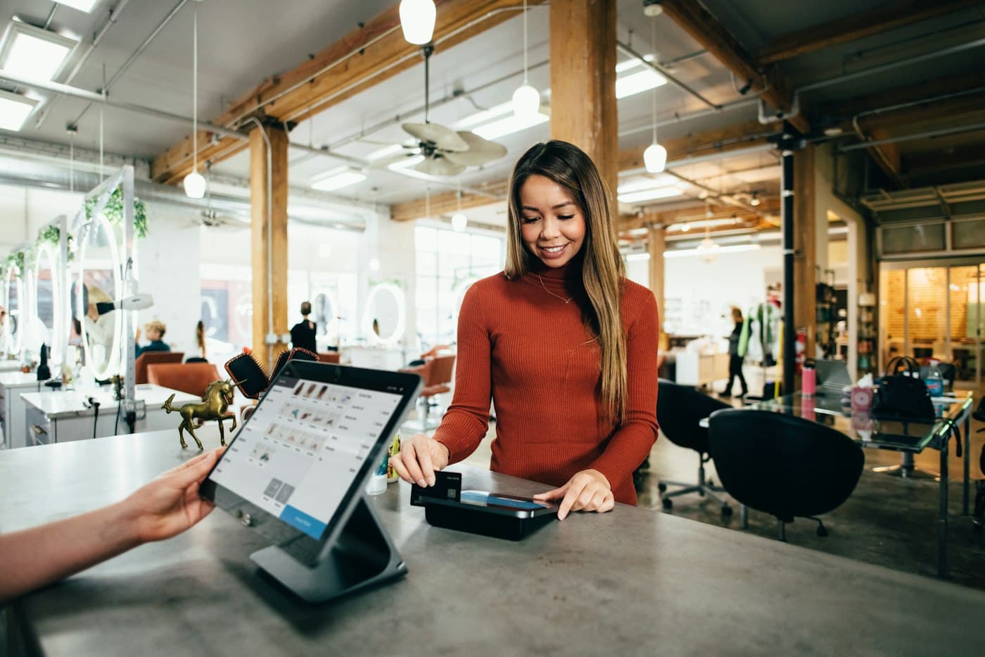Customer checking out with a customized payment button