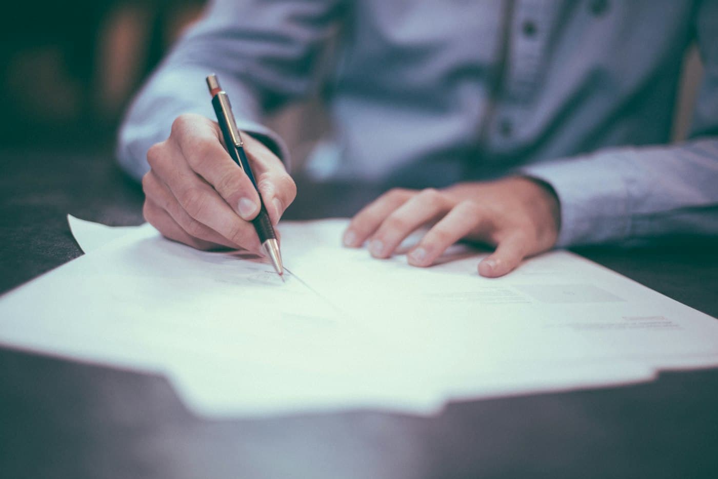 Privacy policy documents on a desk